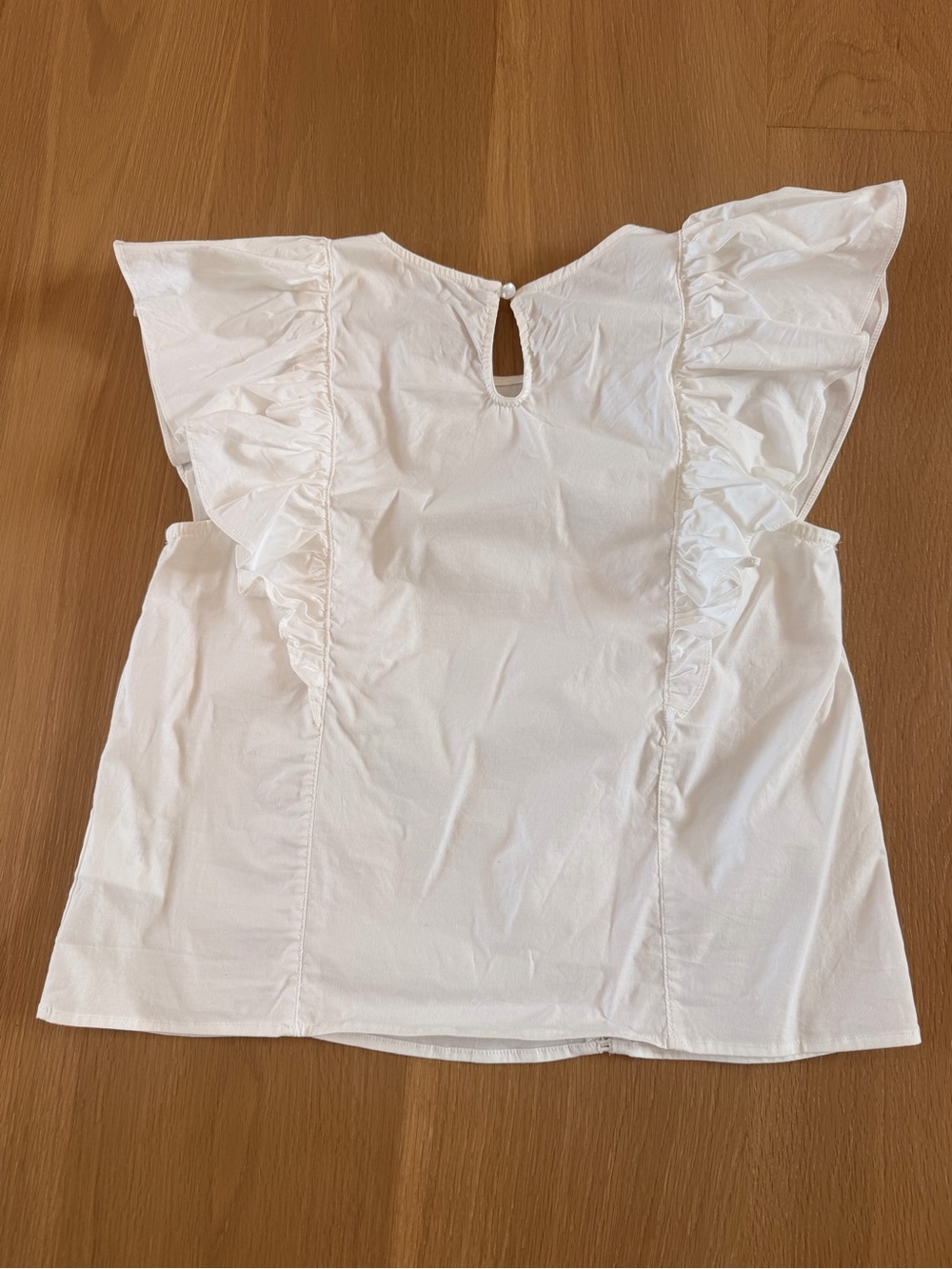 Painted Threads White Ruffle-Trim Cotton Blouse - Picture 4 of 9